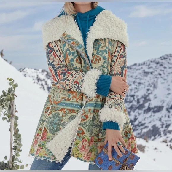 Johnny Was | Halmstad Embroidered Faux-Suede Coat - Picture 2 of 16